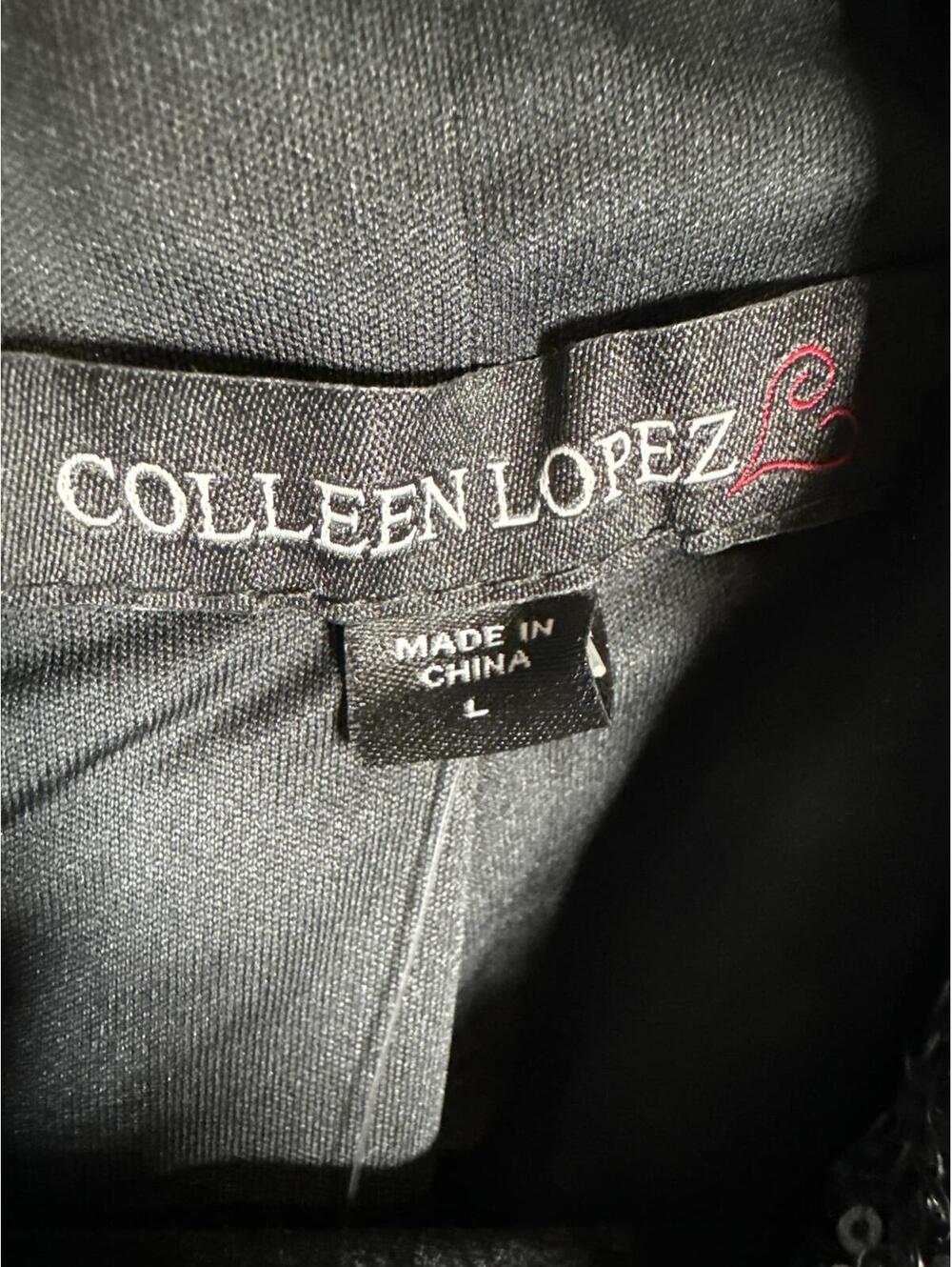 NWT Colleen Lopez Gunmetal Sequin Moto Jacket Sparkly Biker Blazer Size Large - Picture 5 of 7